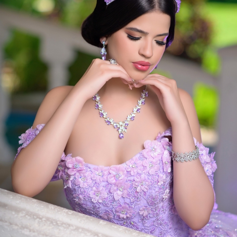 Lavender Quinceanera Dresses Ball Gown Off The Shoulder Sequin Applique Flower Beads Tull Corset Party Birthday Sweet 16 Dress Vestidos 15 Anos