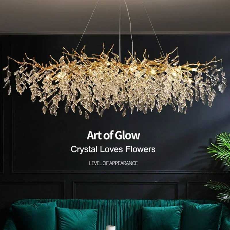 Luxury Modern Crystal Ceiling Chandelier Led Pendant Lamp Dining Table Living Room Bedroom Home Decor Wall Hanging Light FixtureXJ250725