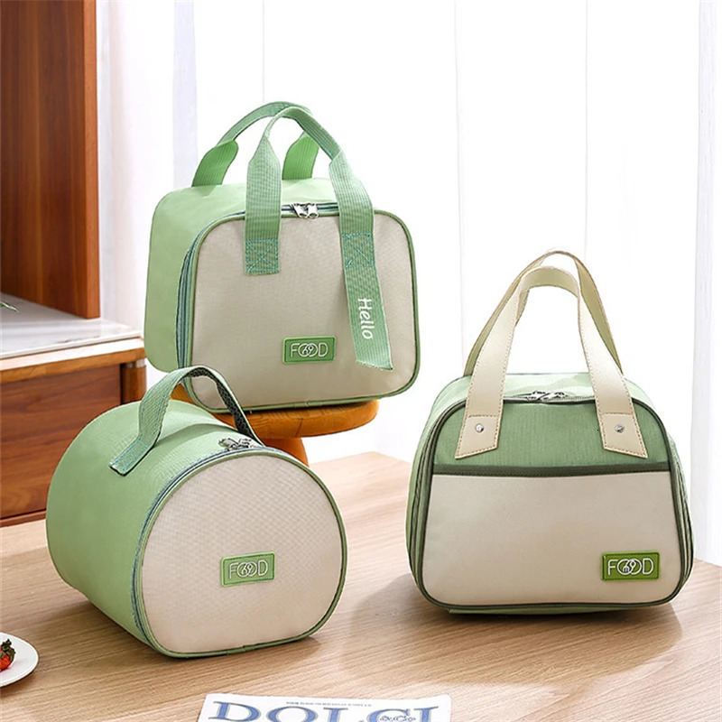 Green Portable Fridge Thermal Bag for Lunch Box Food Fresh Cooler Picnic Pouch Waterproof Office Student Insulated Dinner Bags 250723