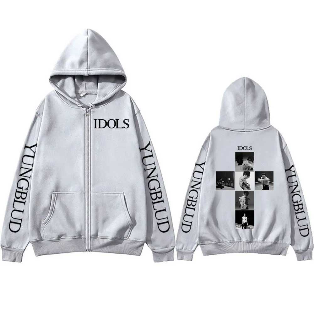 Yungblud IDOLS Album Tour 2025 Zipper Hoodies Mens Women Fashion Hip Hop Pullovers Rock Vintage Zip Up Sweatshirts Jacket Coats XJ250726 - view 5