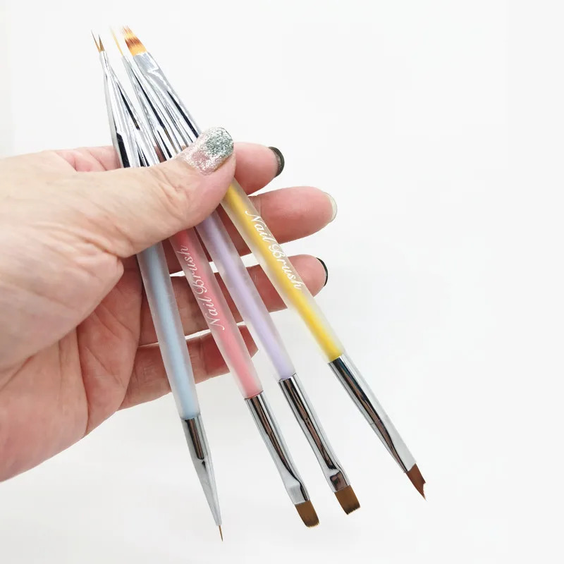 Double Head Crystal Handle Nail Brush Liner Brush Painting Pen Gel Brush Crystal Nail Art Manicure 250716