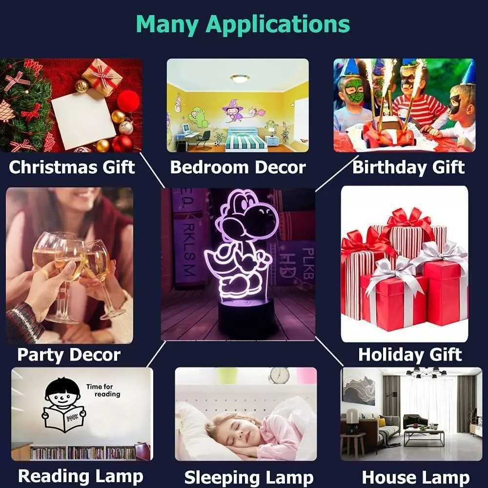 3D Illusion LED Night Light 16 Colors Gradual Changing Touch Switch USB Table Lamp for Holiday Gifts or Home Decorations XJ250725