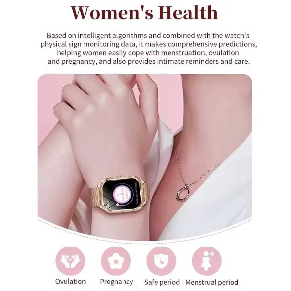 New Wen Diamond Smart Watch Wen Health Tracking Watch FL Touch Screen BT Call Custom Dial Smartwatch for Huawei Xiaomi IOS X250726