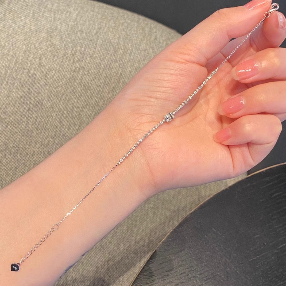 Choucong Wedding Bracelets Luxury Jewelry Sweet Cute Genuine 100% S925 Sterling Silver Princess Cut White 5A Zircon CZ Diamond Women Bridal Bangle Gif