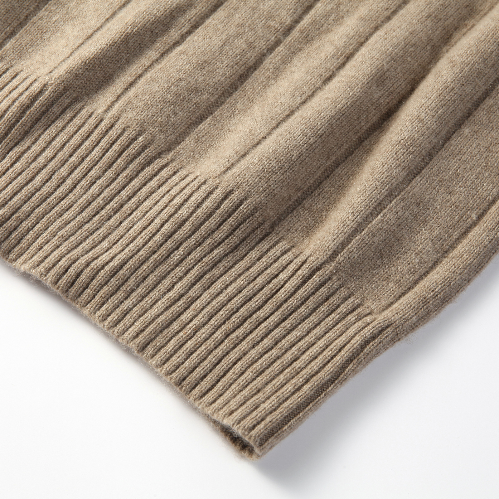 100% Cashmere Women's Lapel Half Zipper Sweater Pit Stripe Texture Autumn & Winter Knit Top