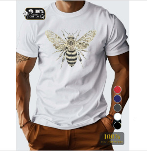 Fashion Luxurious Bee Lace Wings Men's T-Shirt Version ddmythur