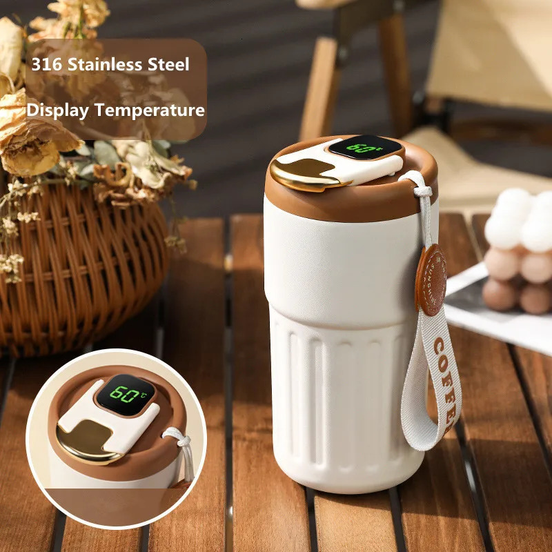 Smart Thermos Bottle Water Digital LED Temperature Coffee Cup 316 Stainless Steel Vacuum Cup Office Cup Business Portable Mug 250725