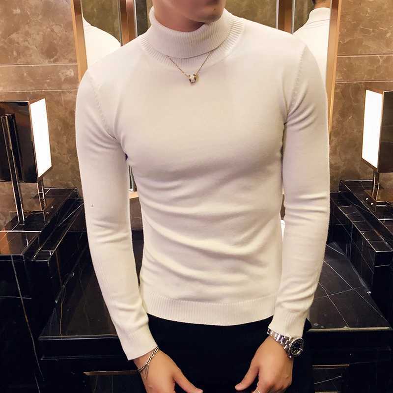 Autumn and Winter New Mens All-match Turtleneck Sweater Slim Mens Casual Pullover Sweater Men Clothing Z250725