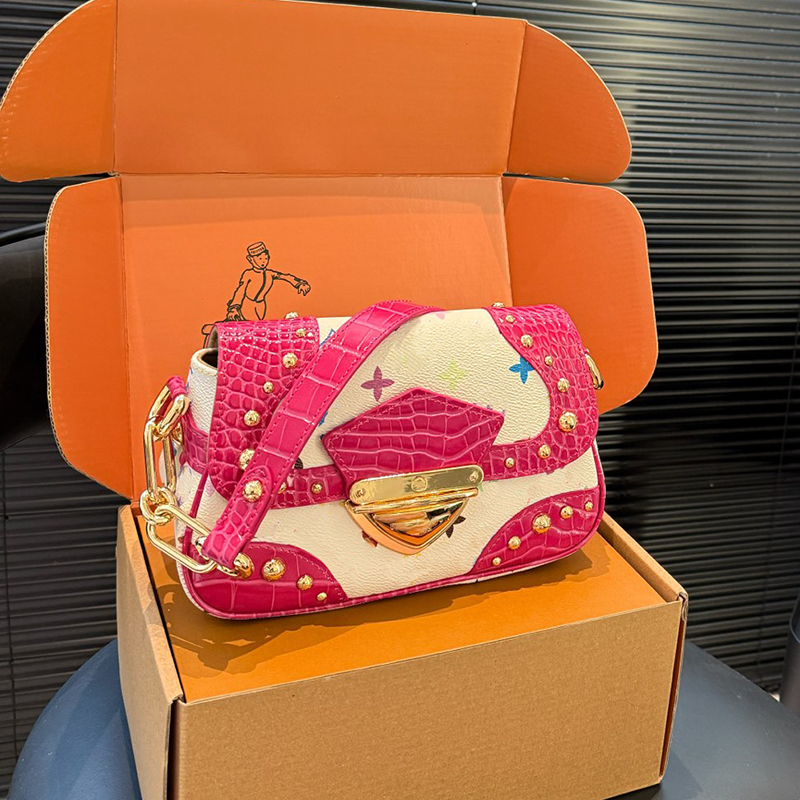 Rivet splicing Flower Women Luxurys Designers Bags Danube Totes Handbag Wallets Bag Messenger Purse Card Holder pouch Laptop Bag Messenger Bag Pocket 41177 23cm