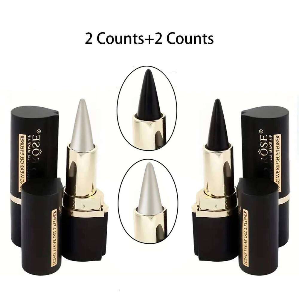 Black/Sier Creamy texture Eyeliner, 1 Count 2 Counts Easy Coloring High Pier Pencil, Daily Makeup Accessories for Women and X250726
