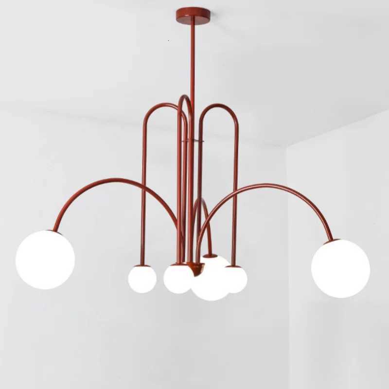 Geometric Modern LED Ceiling Chandeliers Danish Design Simple Glass Ball Hanging Lamps for Living Dining Room Home Decor XJ250725