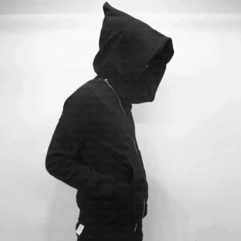 New Hoodies Men Zipper Cardigan Harajuku Black Sweatshirts Hip Hop Clothing Skateboard Streetwear Cloak Hooded Jacket Coat XJ250726 - view 3