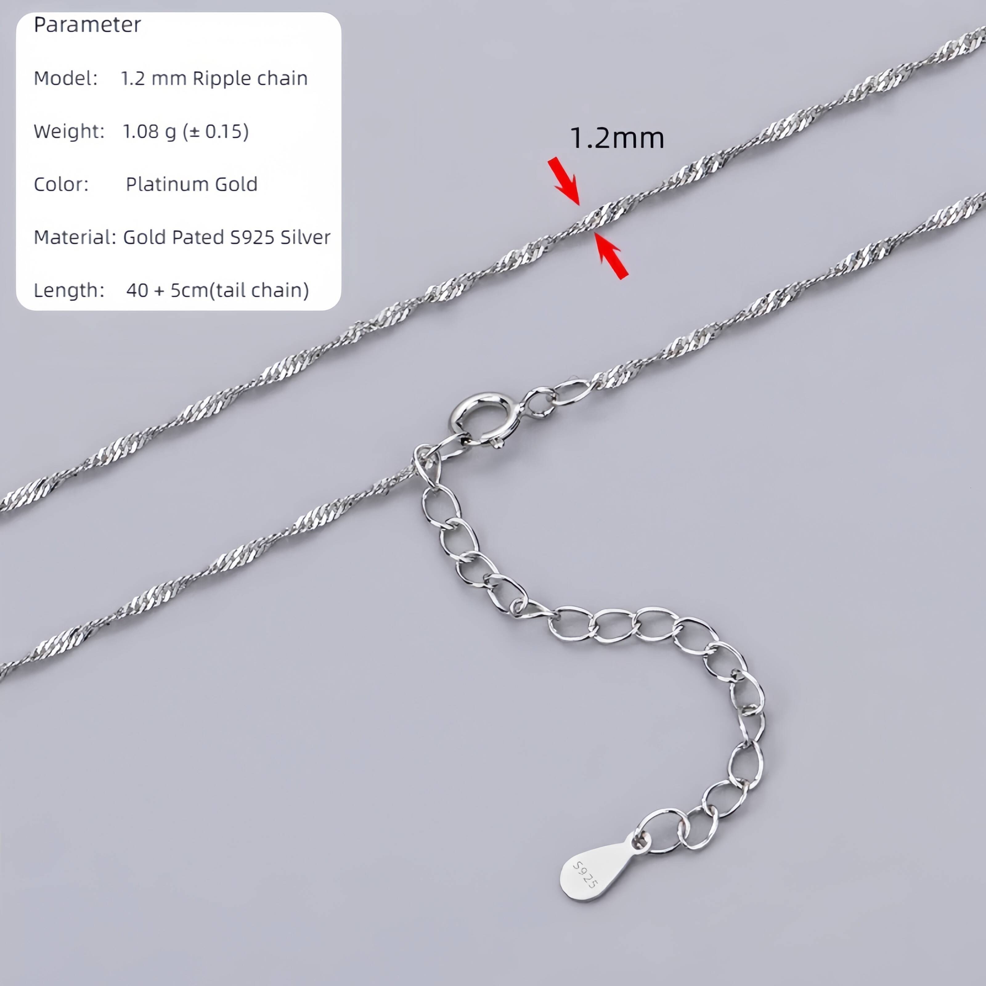 Gold Plated Sterling Silver 925 Jewelry Chains Platinum Rose Gold Inogt Seed Ripple Starry Box Snake Cross Chain Necklace
