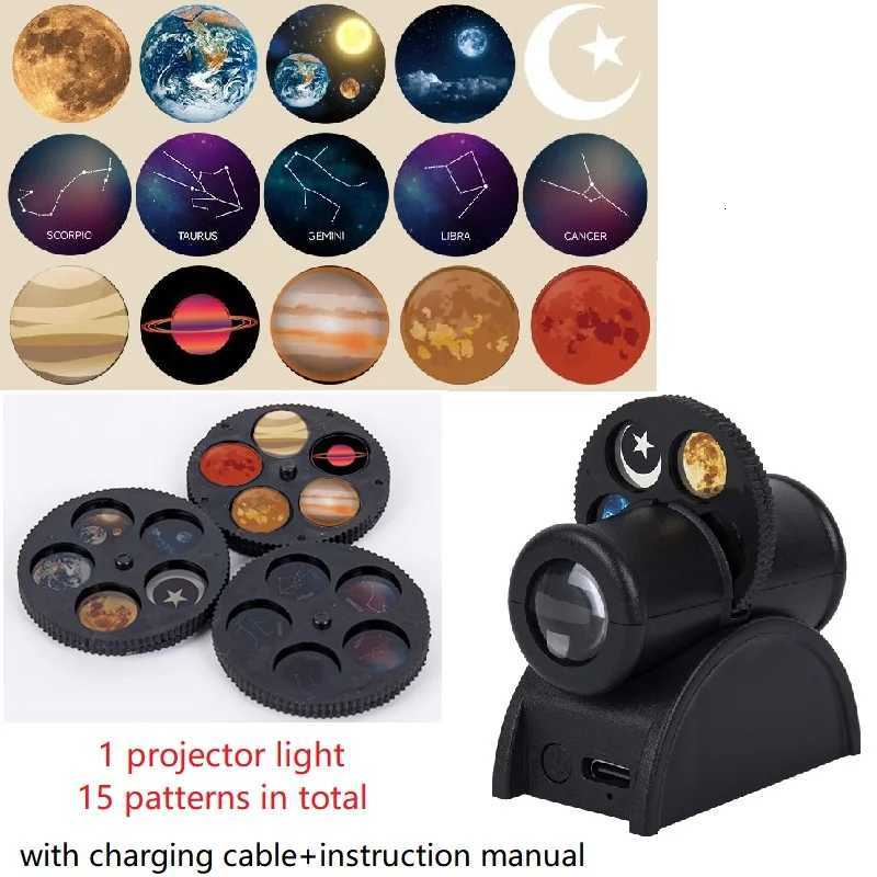 Earth Moon Light Ins Moon Projector Light Starry Sky Projector Rotating Planetarium Lamp Wall Lights Room Decor Led Night Light XJ250725