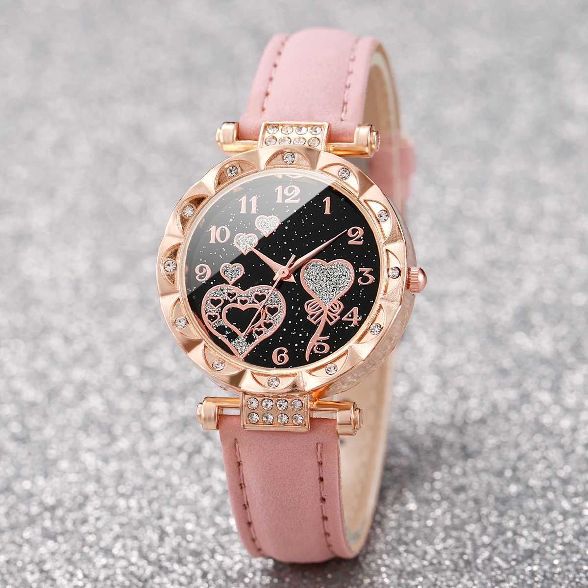 3pcs/set Wen Fashion Leather Strap - Shaped Dial Quartz Watch for Ladies Black White Set X250726