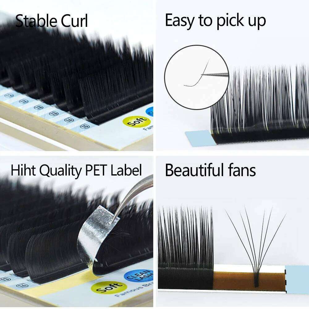 Yelix L Lash 8-15mm MIX Matte Mink Extension Individual Eyelashes L+/LU/M Curl Makeup False Lashes X250725