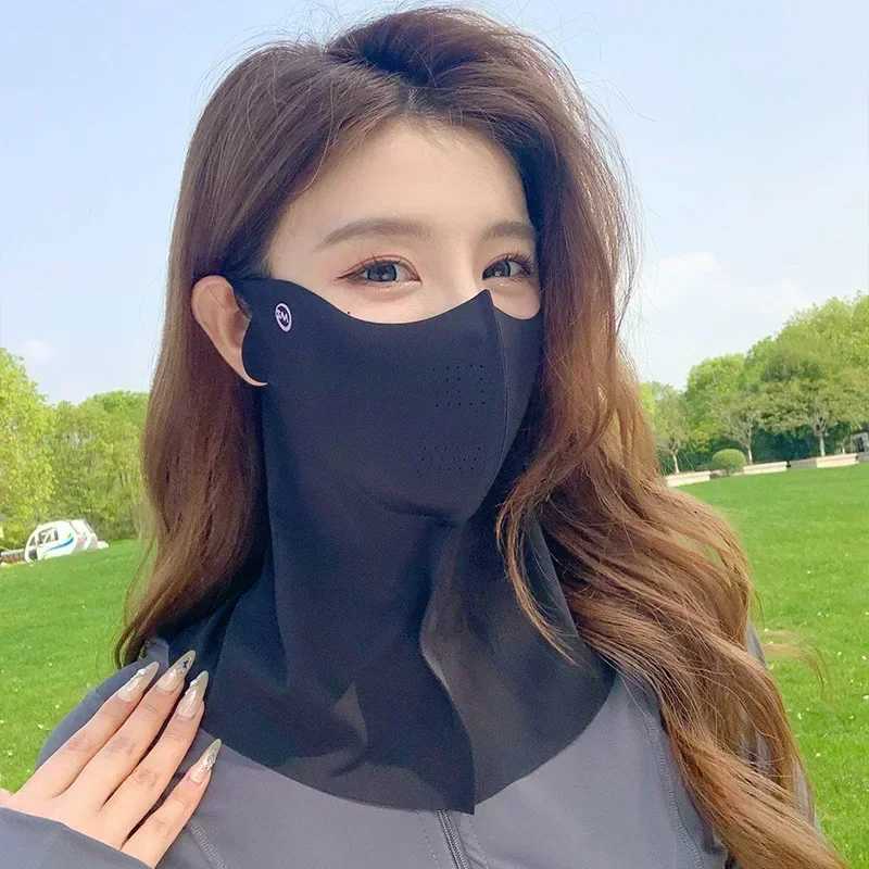 UPF50+ Sun Proof Protection Mask Neck Scarf Silk Face Cover Outdoor Wrap Cover Sports Cycling Women Men Summer Sunscreen Z250725