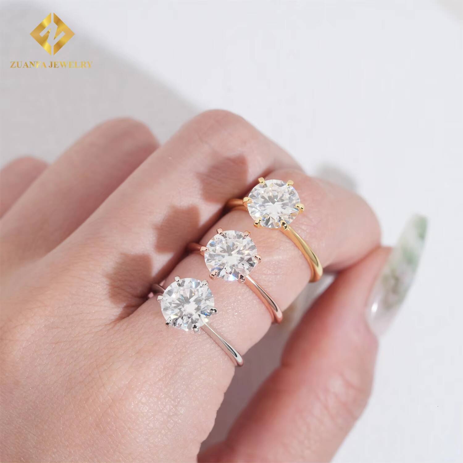 Custom Jewelry for Gift Moissanite 9.0 Engagement Ring Wedding Ring Moissanite 3ct Ring