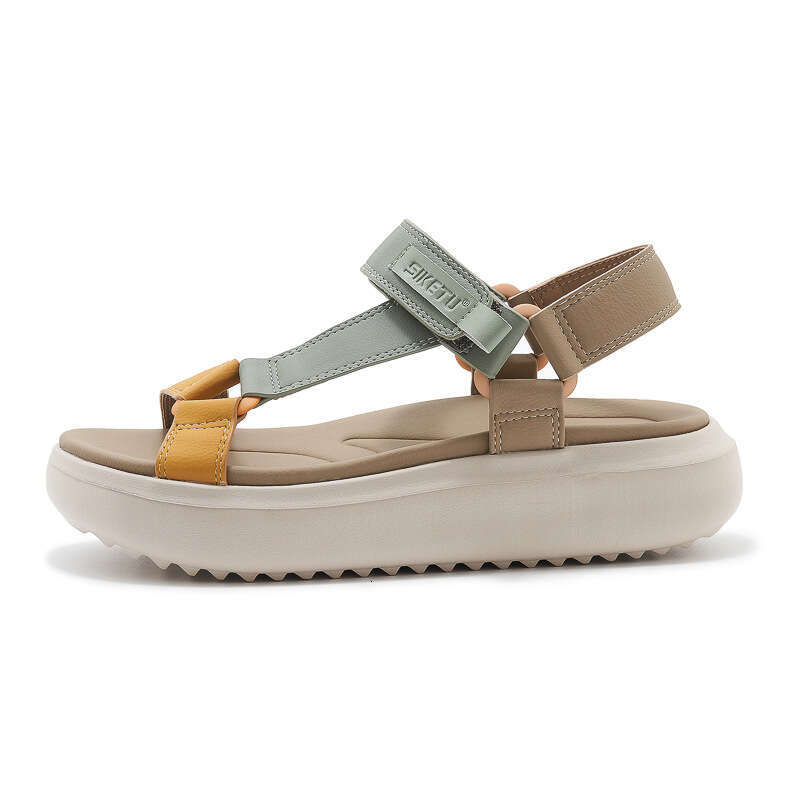 1138-5 New 2025 MD Lightweight Sandals Casual Sports Comfortable Thick Sole Velcro Large Size Women's Shoes