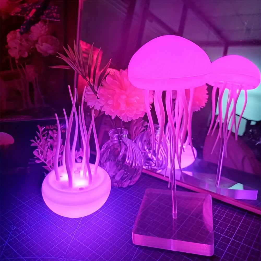 Cartoon Jellyfish Night Light RGB Gradient Cute Jellyfish Bedside Lamp Voice Control Type-C Charging LED Night Lamp Dropshipping XJ250725