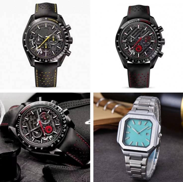 C-Axial Ome g 007 Apollo 8 Mission Dial Wrist Watches for Men speed master racing timepiece All Dial Work Quartz Movement Full Funcctional Watch Stopwatch