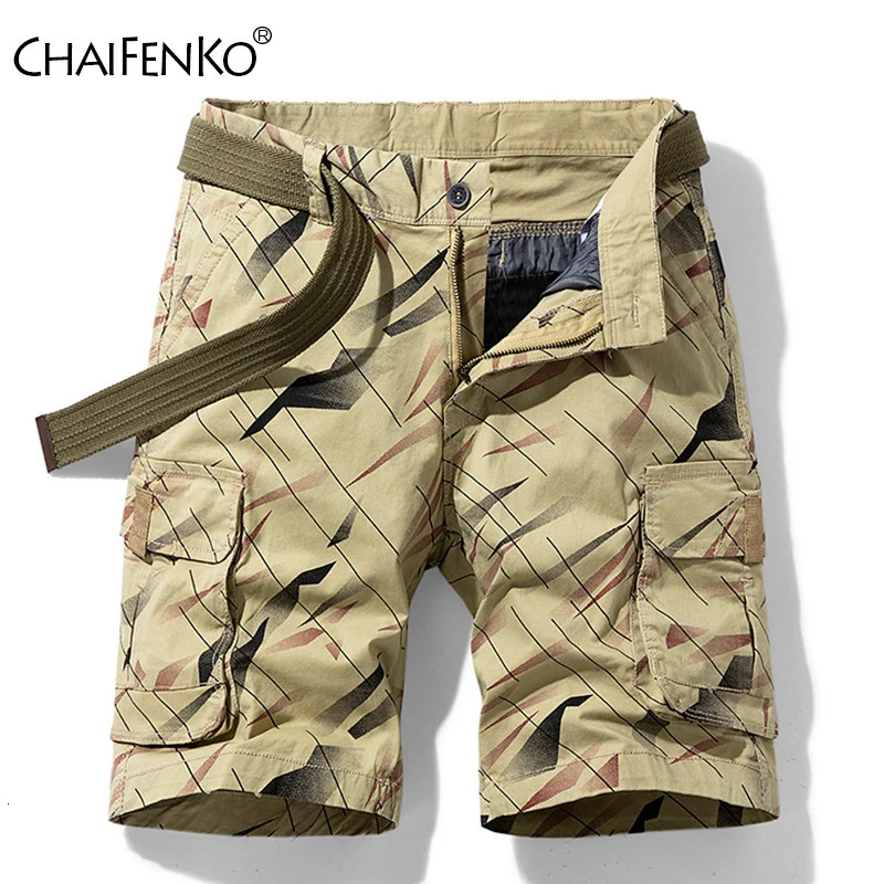 Mens Summer Cotton Tactical Cargo Shorts Fashion Khaki Casual MultiPocket Short Pants Loose Army Military Men 250725