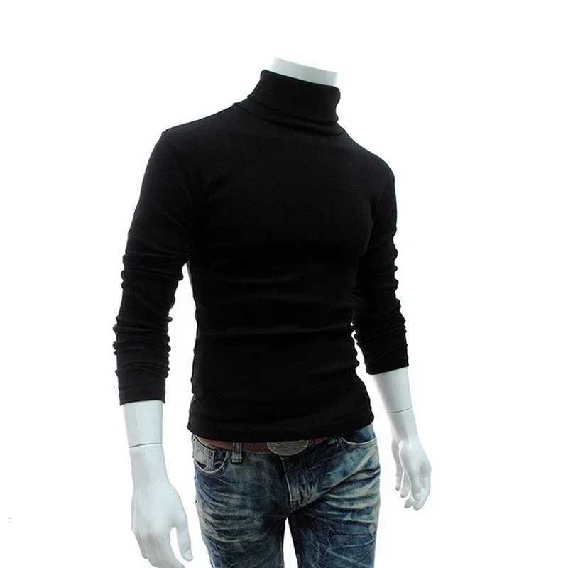 Spring Thin Men Turtleneck Sweaters Black Pullovers Clothing for Men Cotton Harajuku Knitted Sweater Male Solid Pull Hombre Tops Z250725
