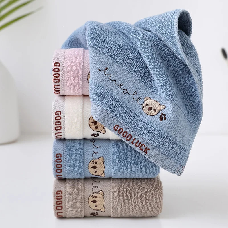 Baby Towels Cotton Bath Towel Face Washcloth Cute Cartoon Bear Hand Wipe Soft Children Kids born Bathing Handkerchief 250725