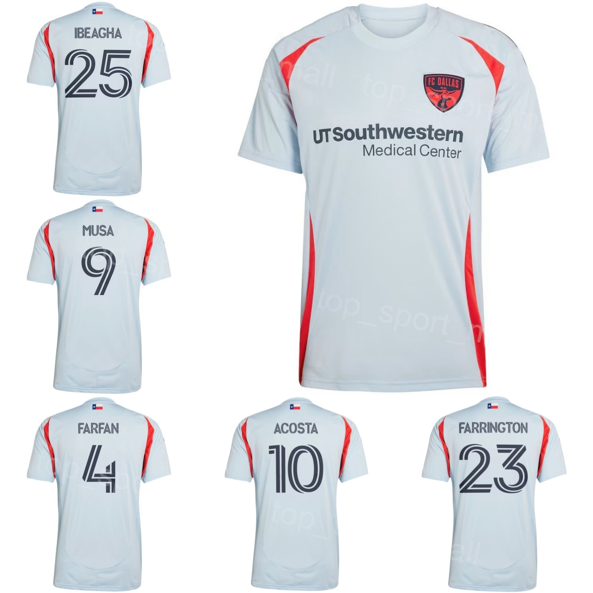 Club Team FC Dallas Soccer 11 Anderson Julio Jerseys 2025 2026 Mans 18 Shaq Moore 9 Petar Musa 10 Luciano Acosta 23 Logan Farrington 1 Maarten Paes Football Shirt Kits