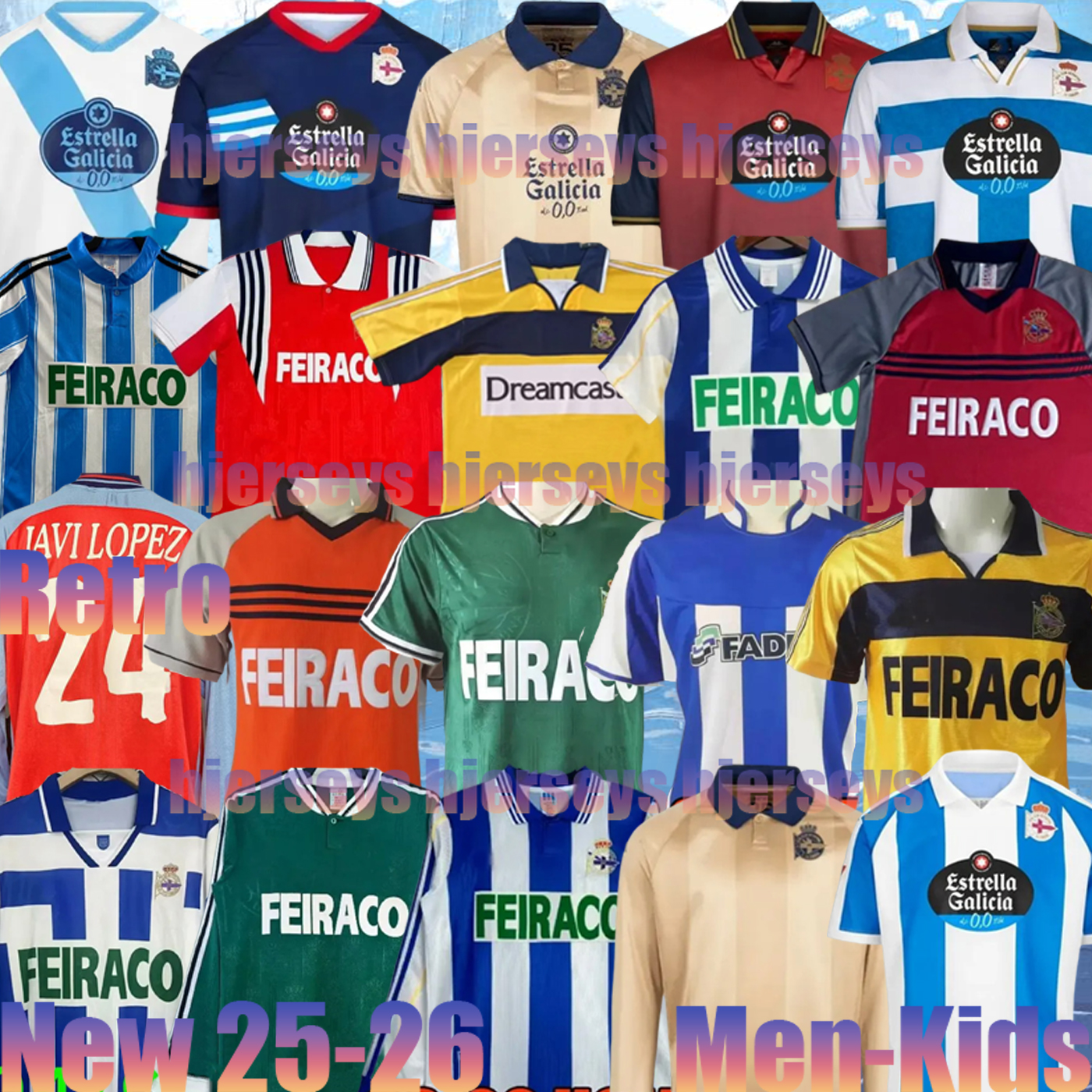 97 98 99 00 24 25 26 Deportivo de La 25th Anniversary CoruNa retro soccer jersey 03 04 DJALMINHA VALERON MAKAAY bebeto BITINHO classic vintage football shirts Home Away