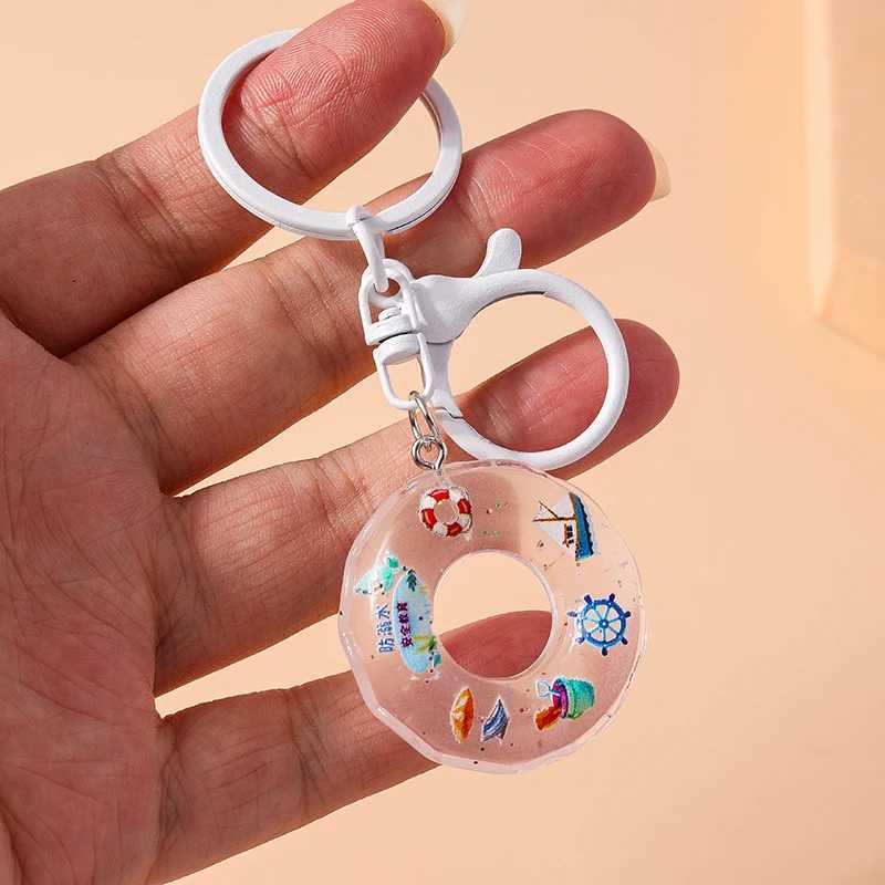 Aihua New Cute Keychain Funny 3D Swimming Rings Keychain For Women Kids Handbag Pendant DIY Summer Beach Vacation Jewelry Gifts R250725