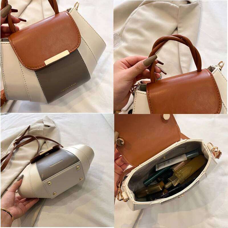 High Quality Soft Leather Handbag Women Purses Female Designer Patchwork Ladies Shoulder Crossbody Bag Sac A Main New