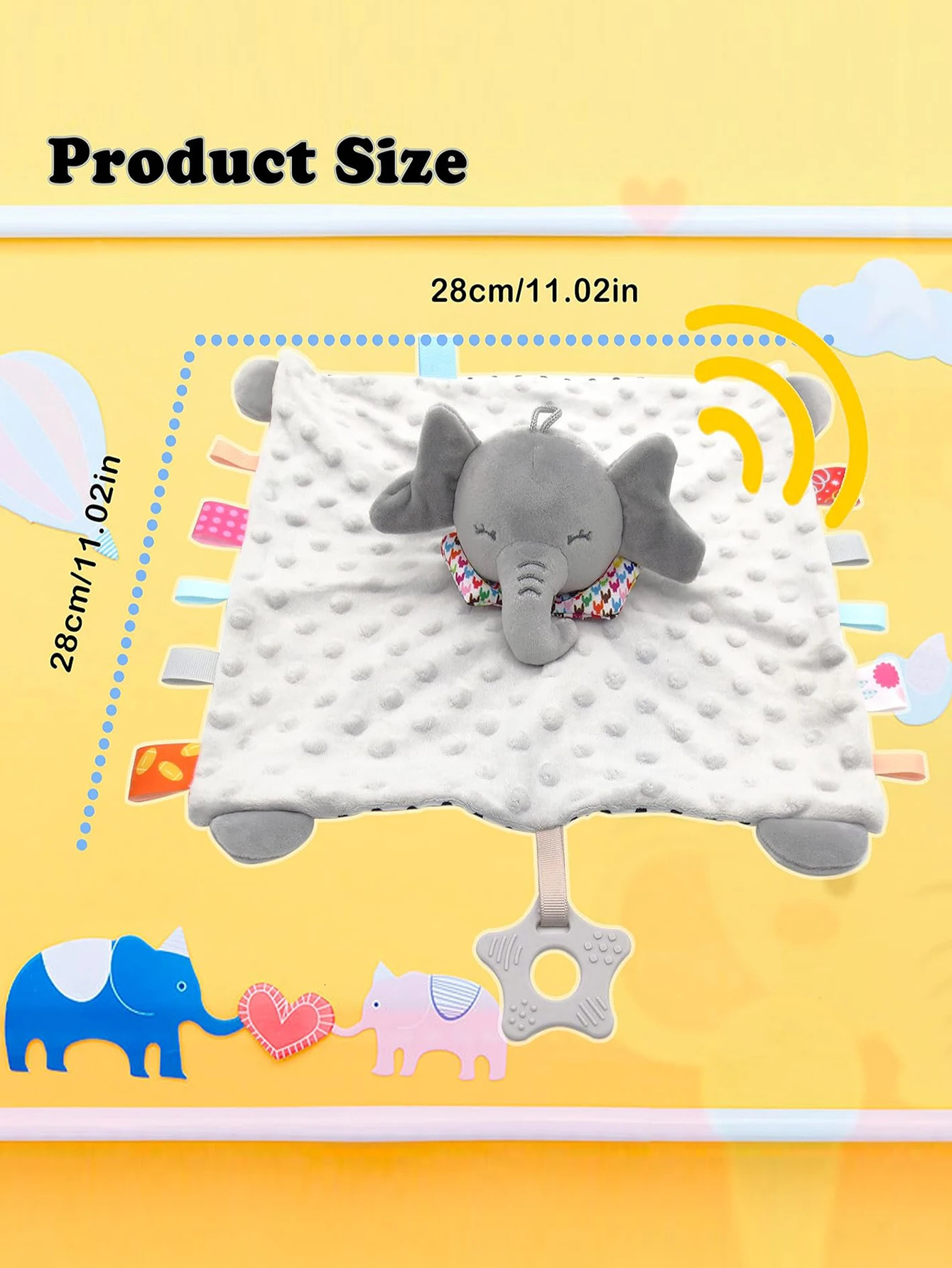 Elephant Baby Comforter Blanket Soft Appease Towel Rattle Animals Toys Soothe Reassure Sleeping Lathe Hanging Toddler 250725