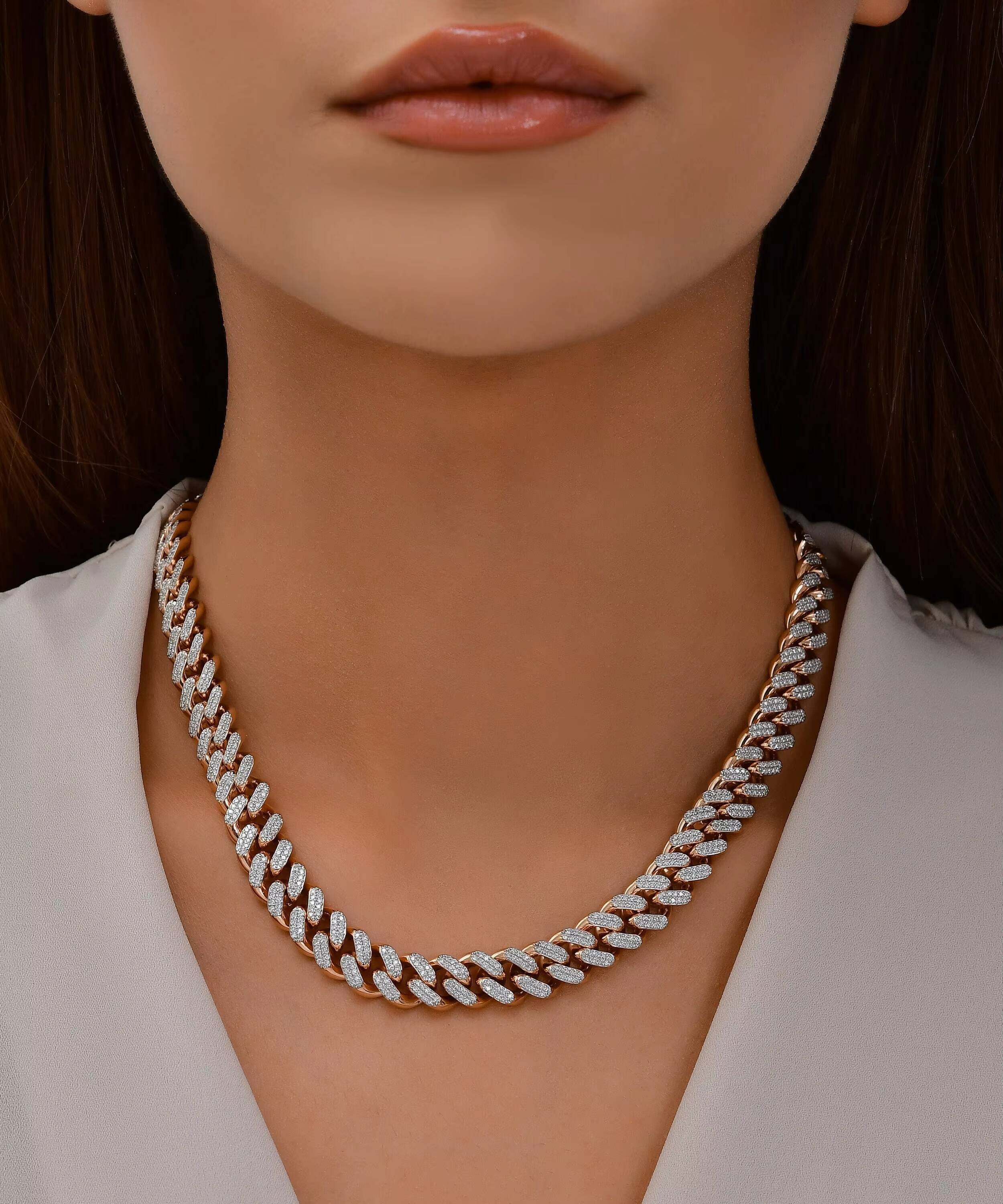 14k 18k Gold Tennis Necklace White DEF Diamond Necklace Lab Grown Diamond Jewelry