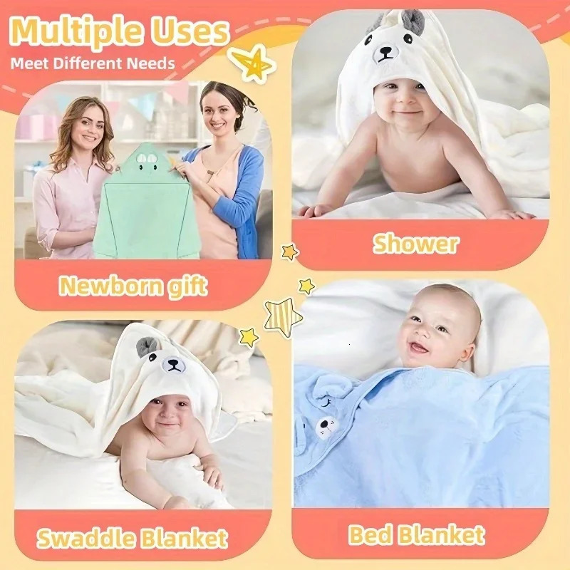 1 Piece Super Soft Hooded Baby Bath Towel Highly Absorbent Perfect Gift for borns Toddlers Towels 250725