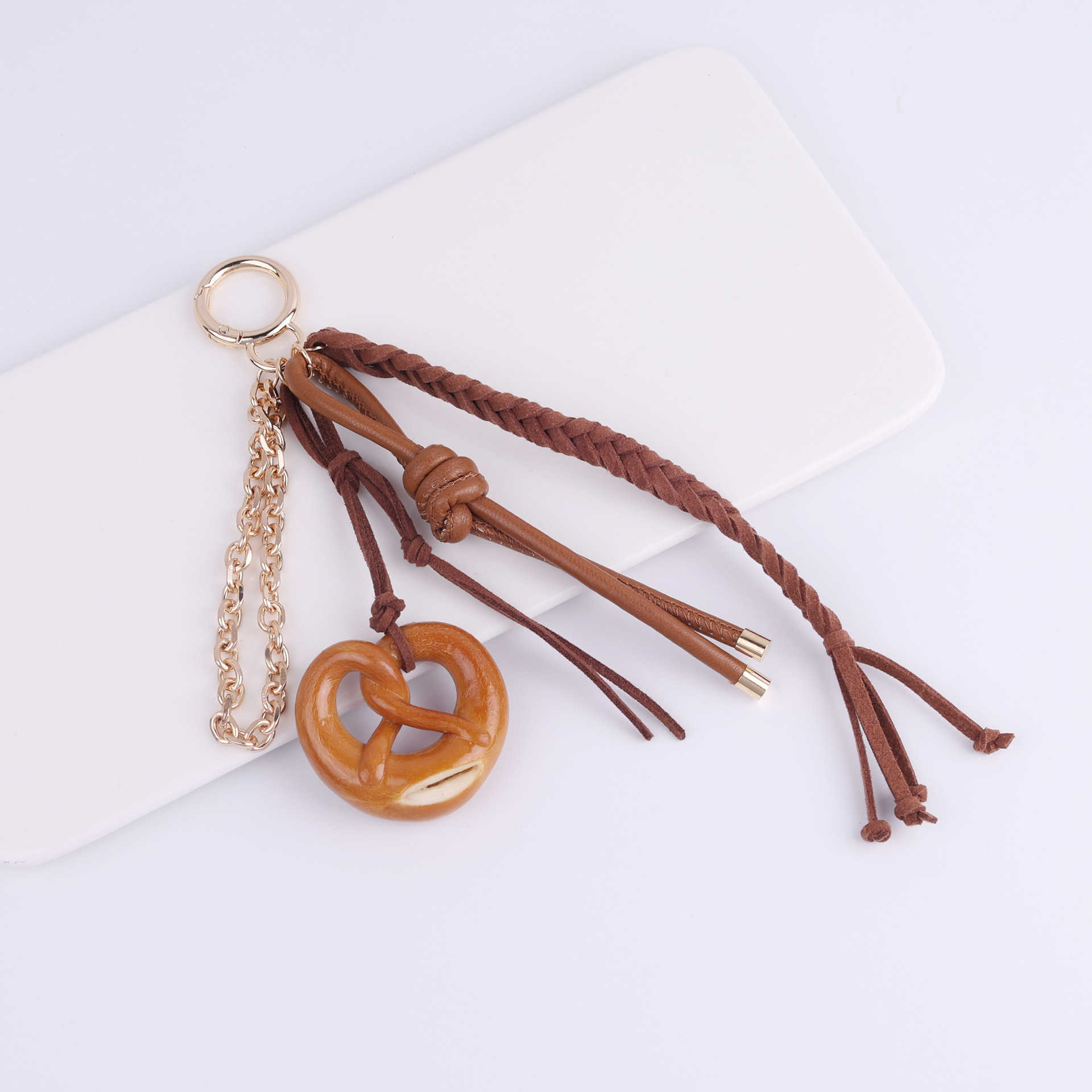 Trendy Ins Style Creative Food-shaped Keychain Bag Pendant Bread Chocolate Accessories 250715