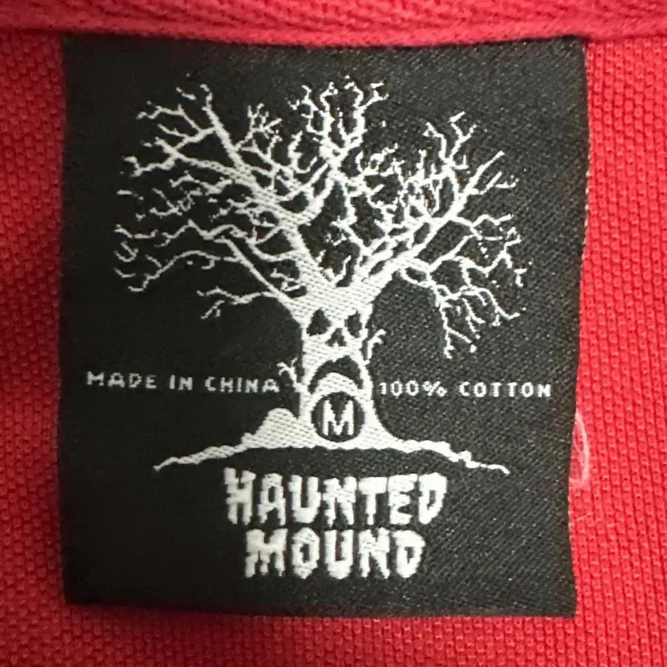 Haunted Mound Embroidered Red Polo Shirt Y2K Tshirt HipHop Retro Pumpkin Head Letter Oversized Short Sleeve Top 250725