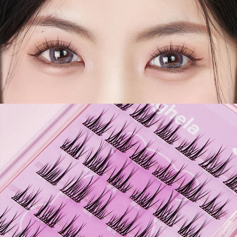 Menghela GlueFree False Eyelashes SolarFlower Style EasytoApply Segmented Clusters for Beginners FairyLike Lashes W 250714