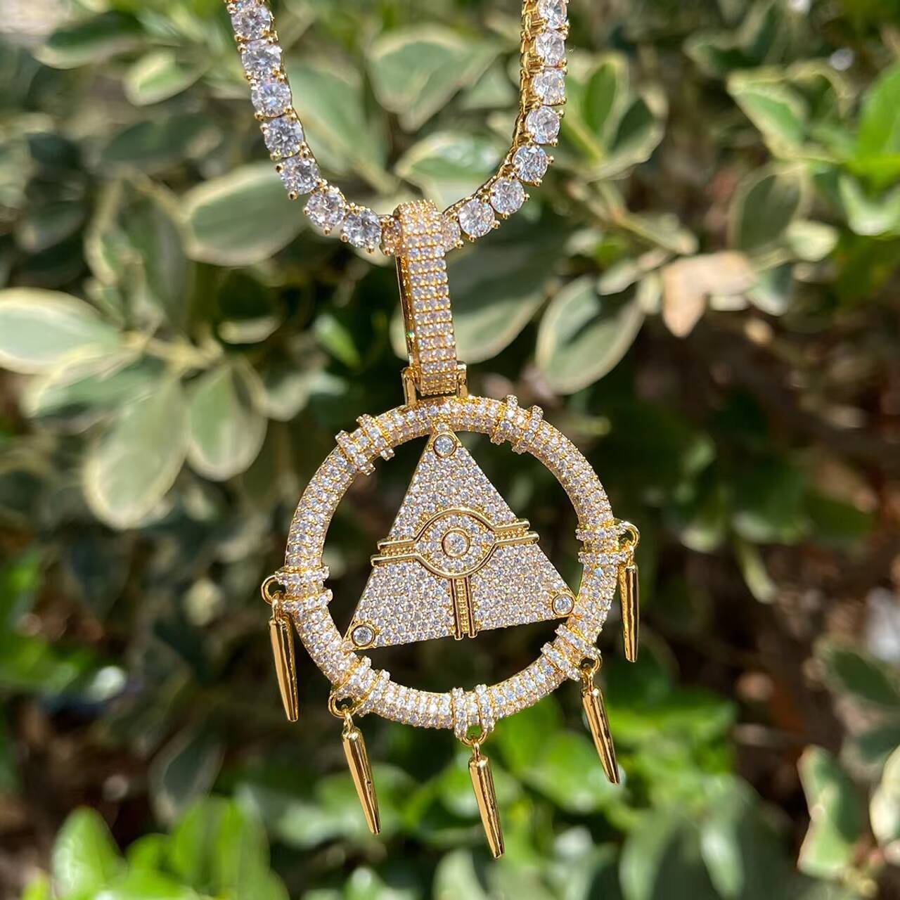 Millennium All-Seeing Eye Stylish Hip Hop Egyptian Style Wisdom Wheel Pendant Stylish Moissanite Jewelry Pendants Charms