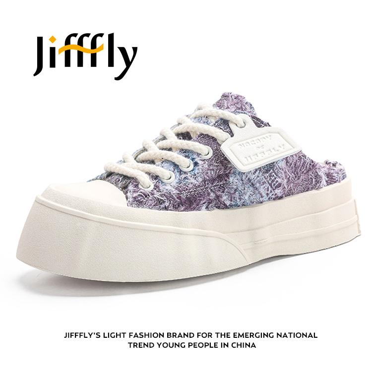 Jifffly half slipper women, low-cut, soft sole, height-increasing canvas shoes for summer 2024