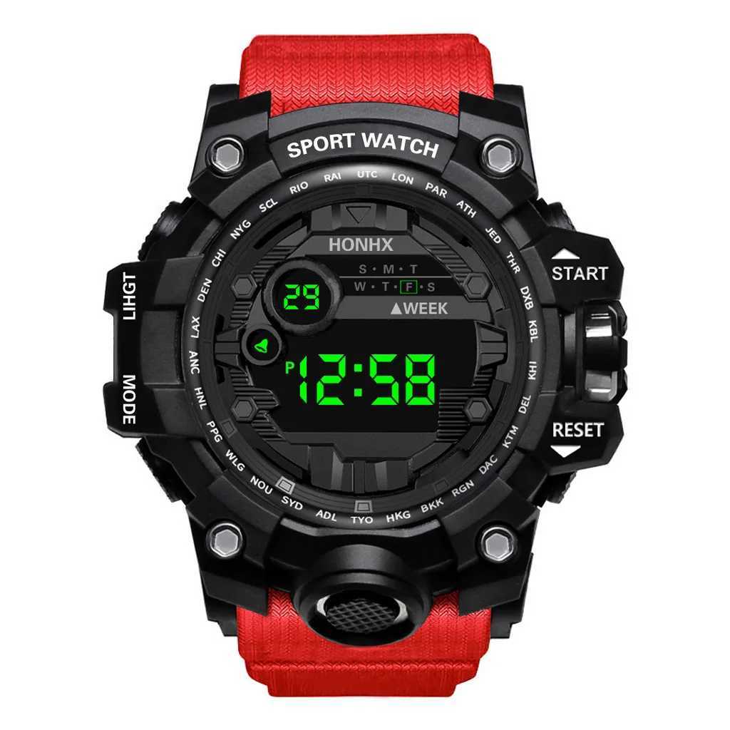 12 Mens Watches Big Dial LED Digital Watch Multi-Function Men Sports Watch Alarm Clock Stopwatch Fitness Electronic Wristwatch X250726