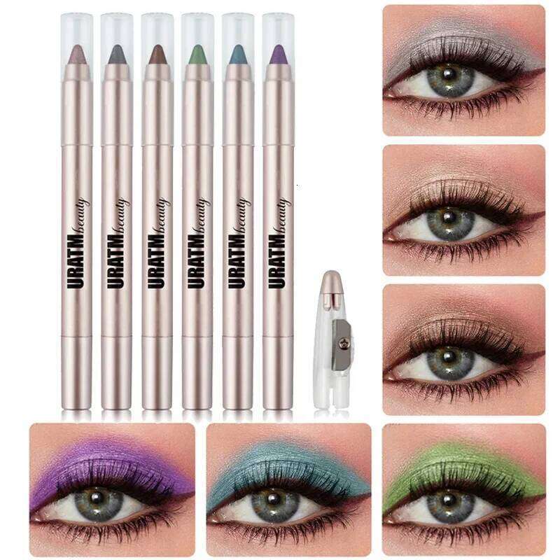 6pcs/set Glitter Pencil Long-lasting Makeup Eye Shadow Gray Green Pearlescent Matte Finish Eyeshadow Stick Waterproof X250726