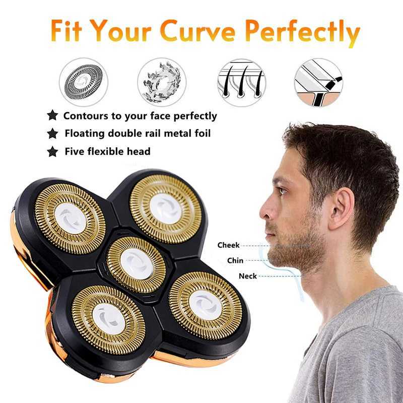 Replacement Electric Shaver Head Nose Trimmer Hair Clipper Facial Cleaning Brush Massage Head Spare 3/4/5 Cutter Floating Head 250715