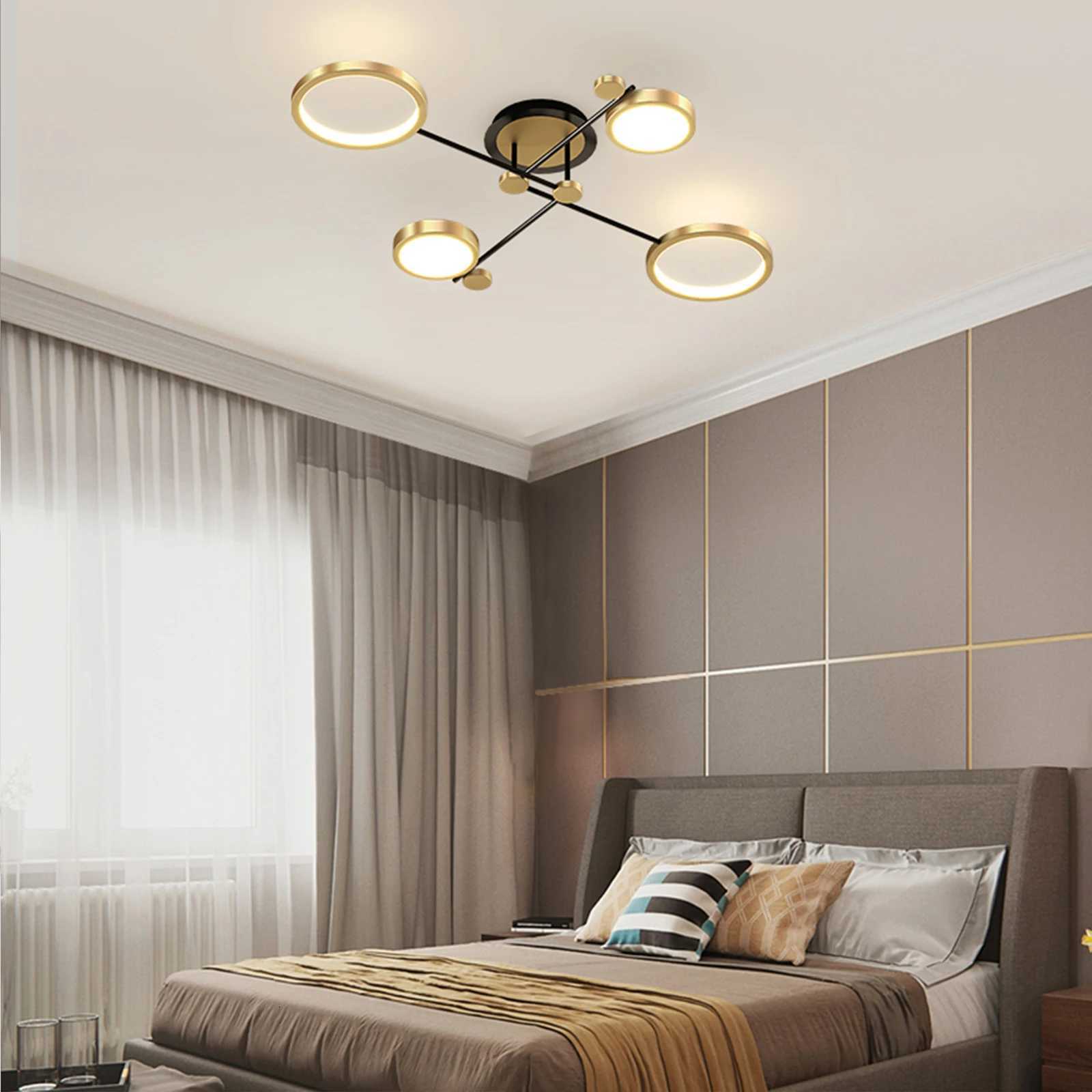Modern LED Chandelier Lighting For Living Room Bedroom New Lamp Gold Frame Aluminum Dropshipping Indoor Fixture Light Chandeliers XJ250725