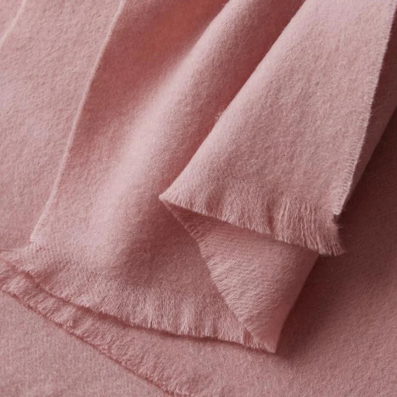 100% Pure Wool Scarf Womens Wild Classic Pure Color Autumn and Winter Couples Warm Long Short Ear Cashmere Scarf 250724
