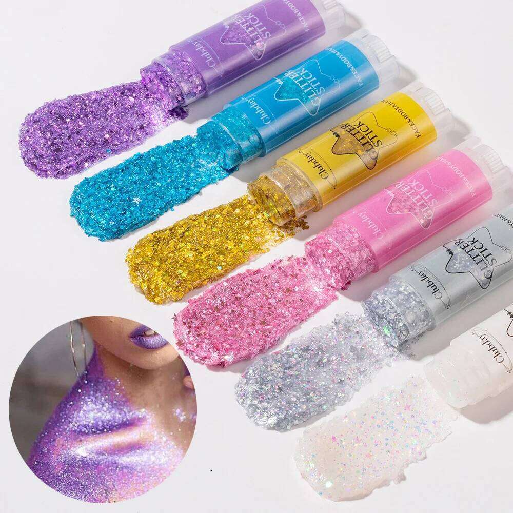 Glitter Eye Shadow Liquid Face Body Large Sequin Gel ltifunctional Colorful Lip Cheek Loose Sequins Cream Party Decoration X250726
