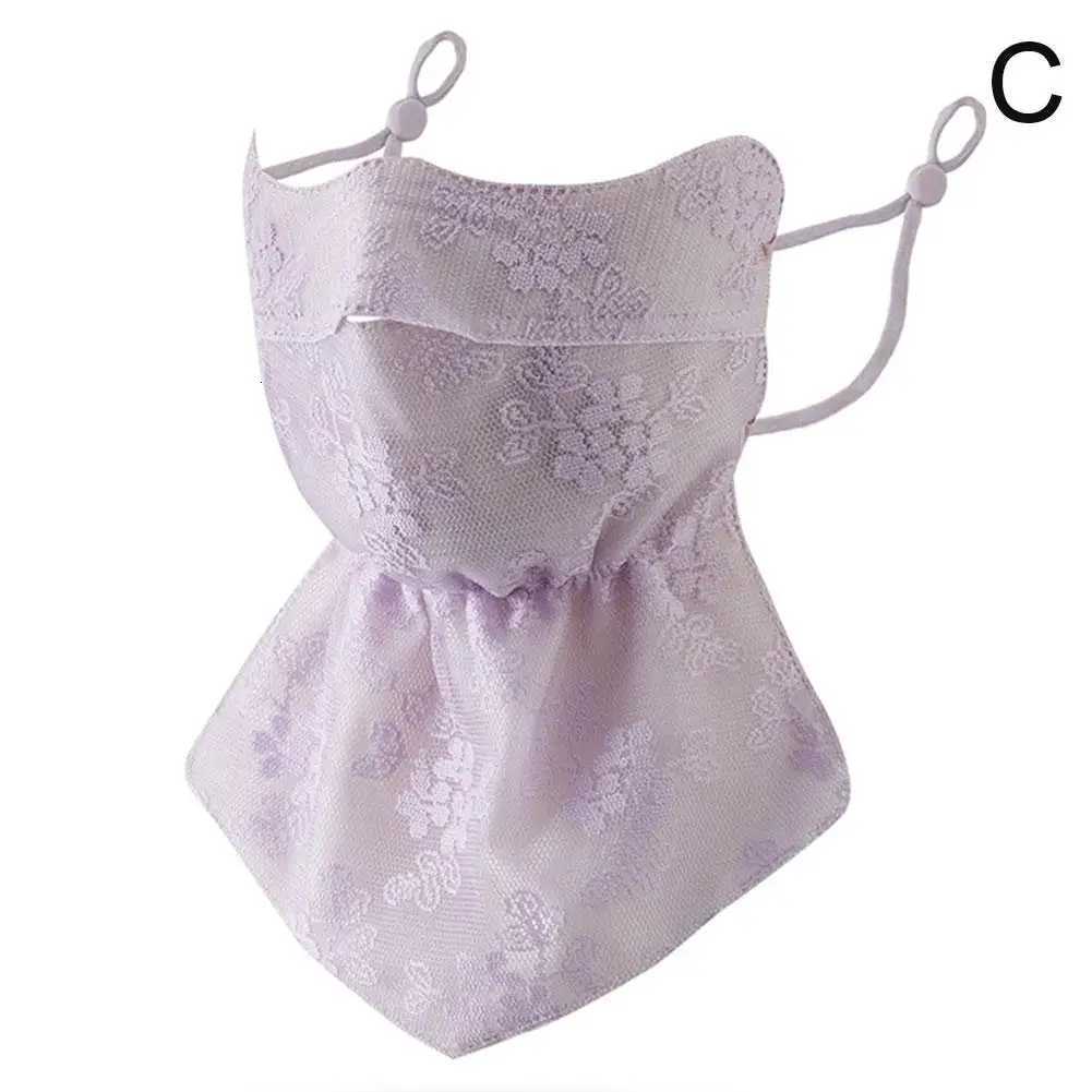 Quick Drying Silk Mask Flower Pattern Ear Hanging Sunscreen Mask UV Protection Neck Wrap Bandana Scarf Sun Blocking Mask Z250725