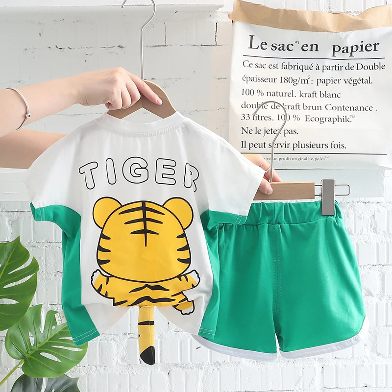 Toddler Baby Boy Girl Clothing Sets Summer Casual Infant Cute Animal Modeling 2pcs Outfits Cotton TshirtShorts Kids Tracksuit 250725