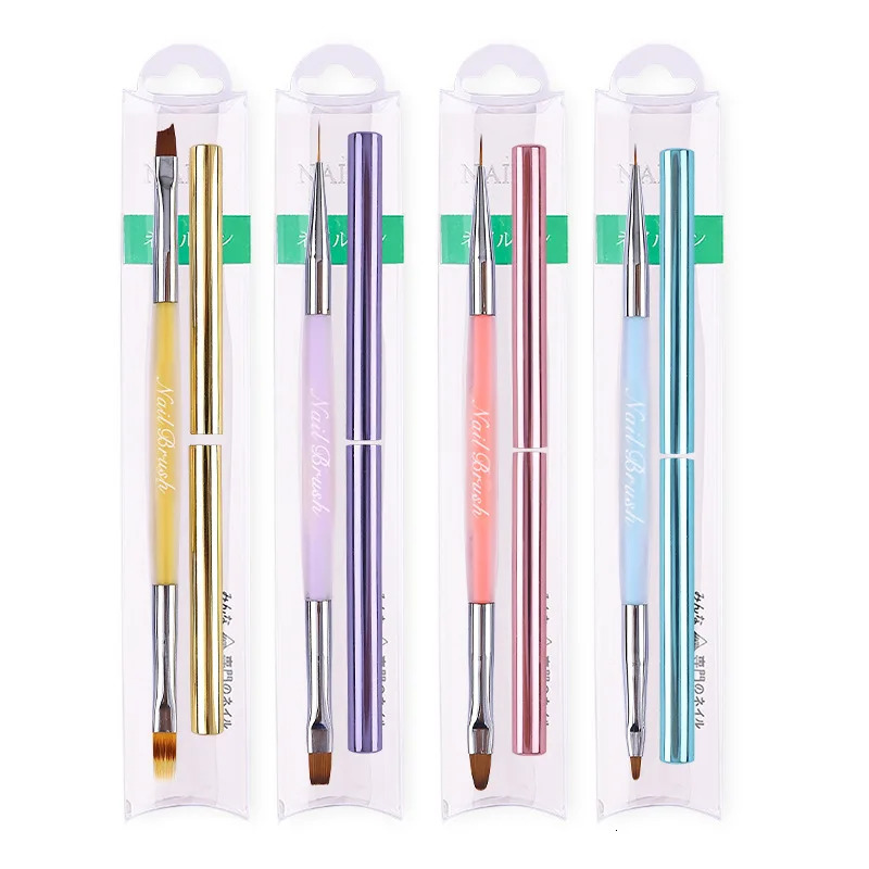 Double Head Crystal Handle Nail Brush Liner Brush Painting Pen Gel Brush Crystal Nail Art Manicure 250716
