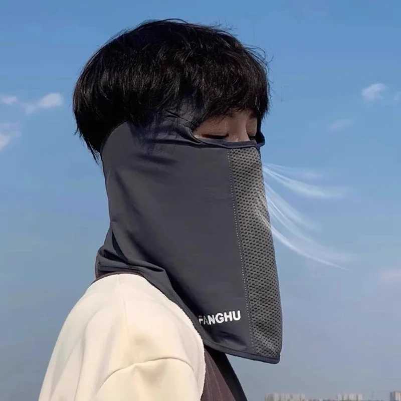 Anti-UV Full Face Mask Silk Cycling Face Cover Breathable Neck Gaiter Face Mask Motorcycle Running Cooling Sunscreen Mask Z250725